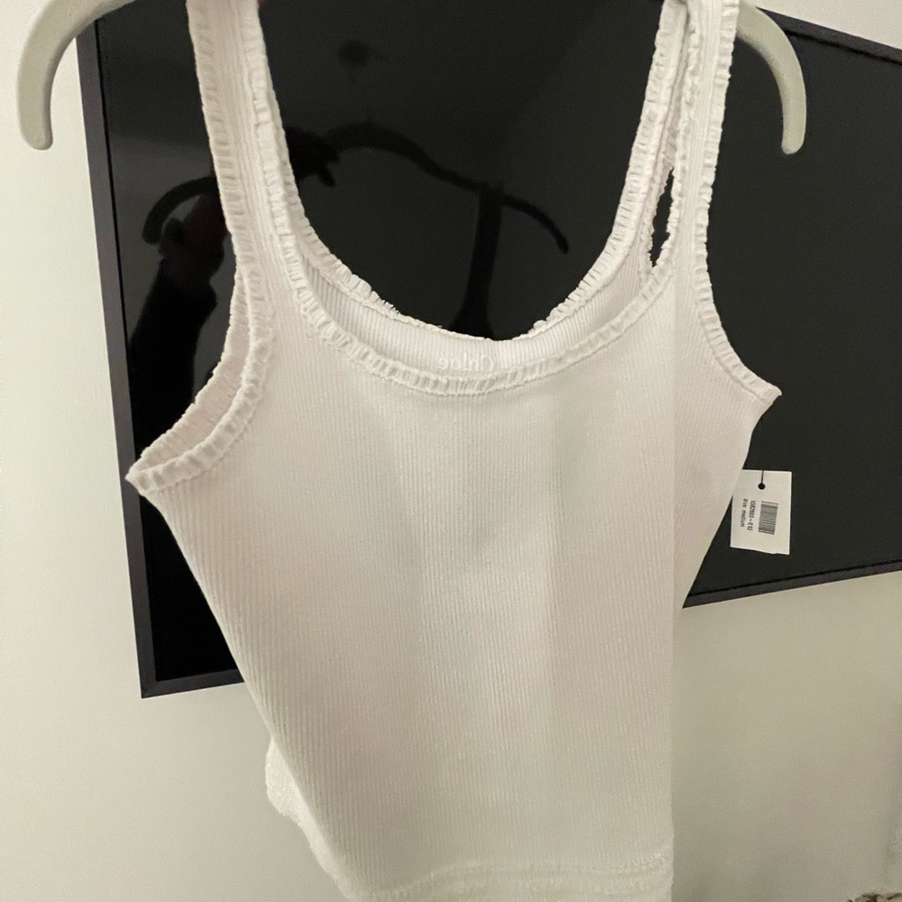 Chloe White Ribbed Tank Top - Picture 6 of 9